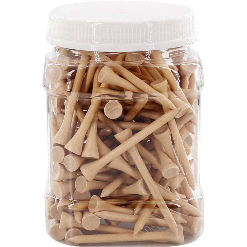 Myartte Wooden Golf Tees 3-1/4 inch 3.25 Inches Natural Wood Golf Tees in Bulk for Men Women Golfer Reduce Side Spin and Friction Durable 120pcs in Plastic Can (3-1/4 Natural Wood Golf tees)