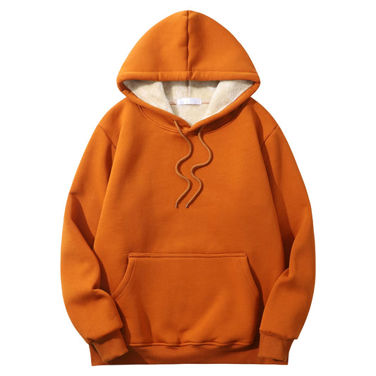 Perbai Mens Winter Warm Fleece Hoodie Pullover Long Sleeve Sherpa Lined Hooded Sweatshirt with Pocket(Caramel-XS)