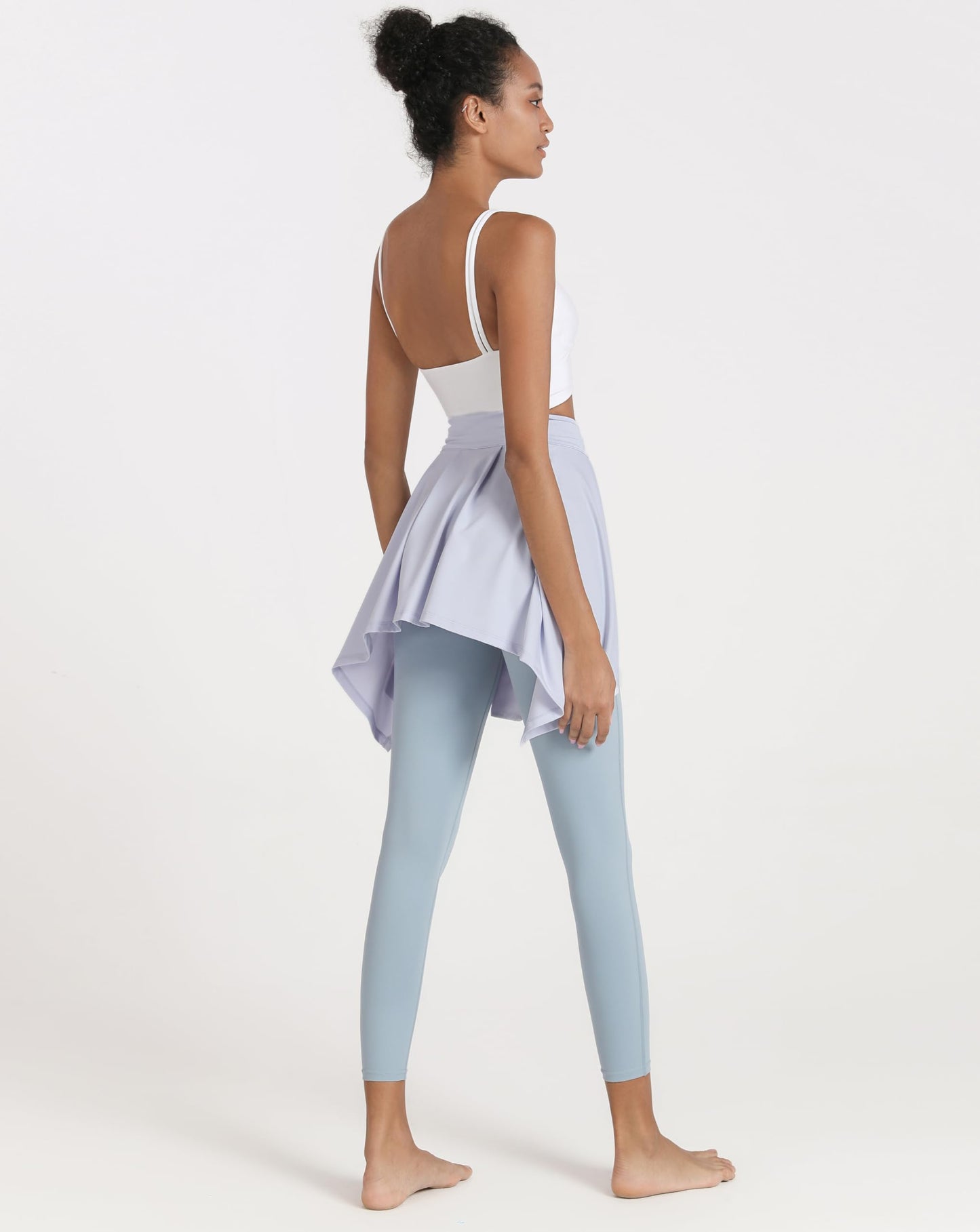 PEHMEA Women's One Piece Straps Yoga Ballet Tennis Jogging Skirts Tie Up Skirts Cover Up (Light Blue, One Size)