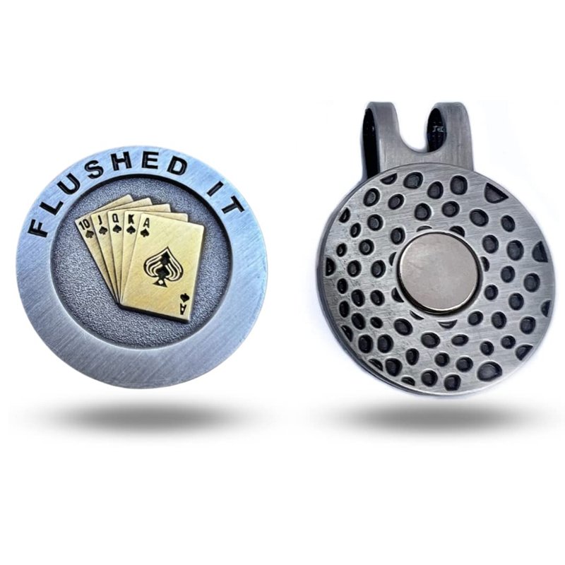 Full Metal Markers Poker Chip Magnetic Metal Golf Ball Marker with Hat Clip for Men and Women - Unique Marker for Putting Green - Golf Accessories - 1 Ball Marker + 1 Hat Clip