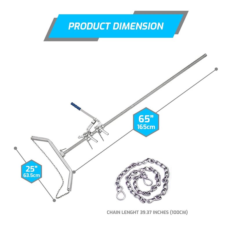 Calf Puller - 65” Surgical Tool for Enhanced Calving Efficiency | Ergonomic Design, Precision Ratchet, Multiple Hooks, Stainless Steel