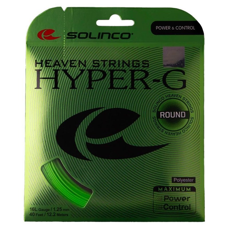 Solinco Hyper-G Round Tennis String, 16, Green