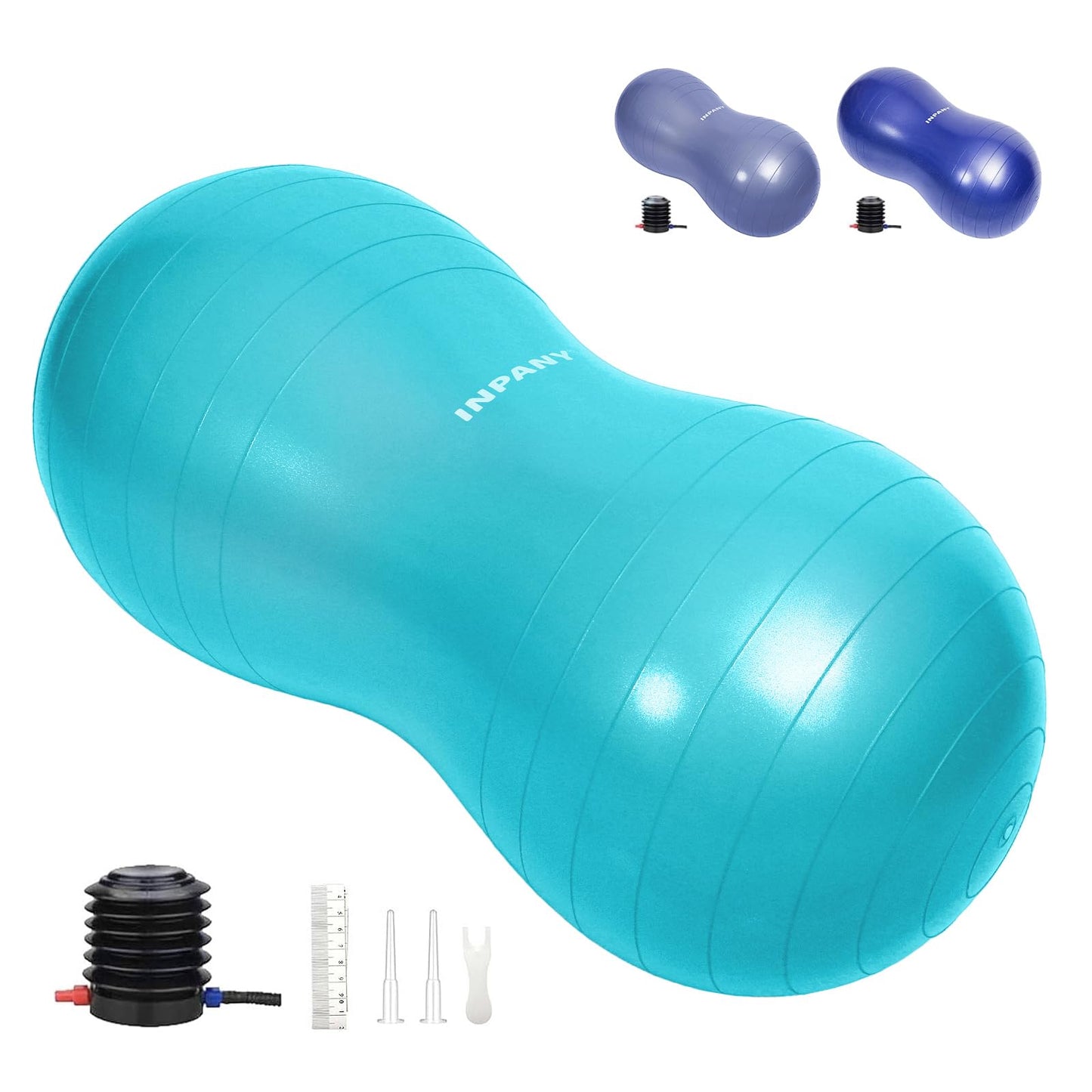 INPANY Peanut Exercise Ball for Labor, Physical Therapy & Fitness(Cyan)