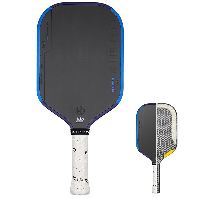 Elite MAX S4 Pickleball Paddle-16MM Carbon Fiber Pickleball Paddle Carbon Fiber Surface Hybrid Paddle Increased Power It Adopts The Fourth-Generation Core Technology of Hot-Pressing Molding Blue