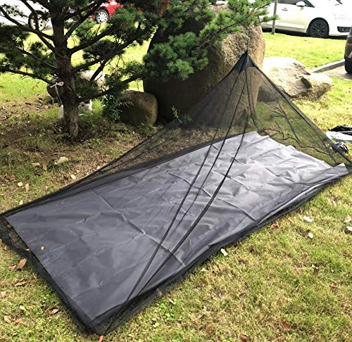 Aventik No-See-Um Camping Mosquito Net Bed Compact and Ultra-Light for Travel，Finest Holes Mesh 2000 Noseeum Netting for Camping and Hiking, Without Sleeping Mat (Single Brown Color, M)