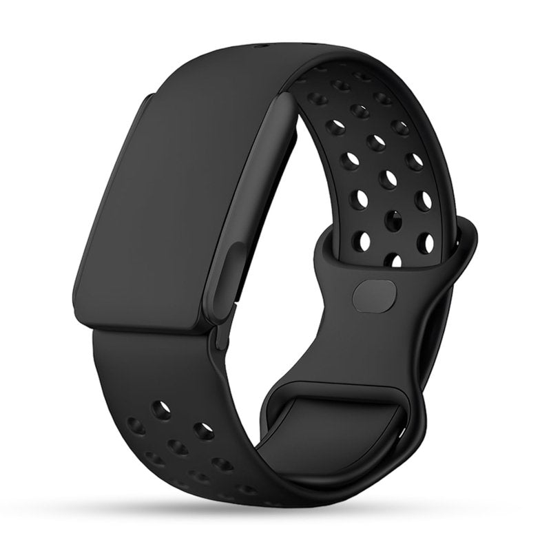 DADO Whoop 5.0 Compatible Silicone Strap – Adjustable Sport-Inspired Band, Breathable & Lightweight Replacement Wristband for Men & Women (All Black, Life/MG)