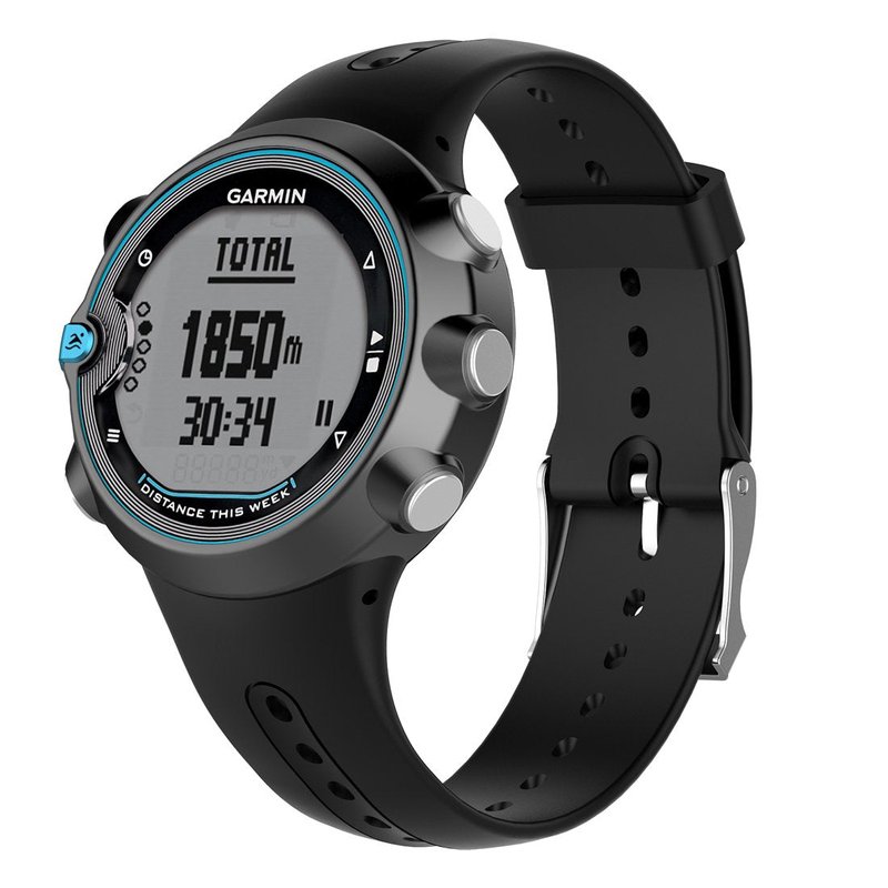 MOTONG Silicone Replacement Strap For Garmin Swim Watch (Silicone Black)
