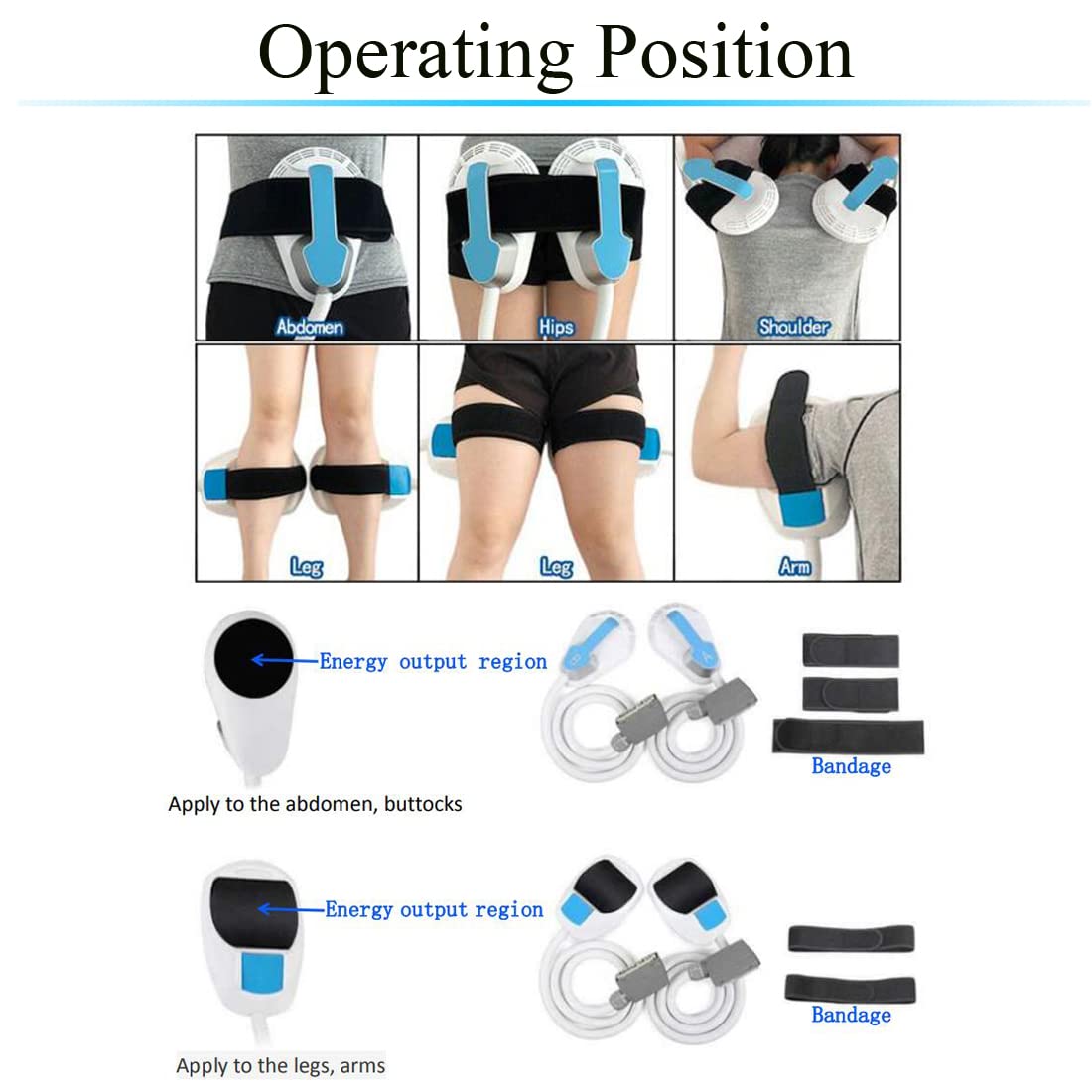 Youenge 4 Handles Body Shaping Machine for Abdomen Buttock Upper Arm Thigh Muscle Strengthen (4H+R, Black)