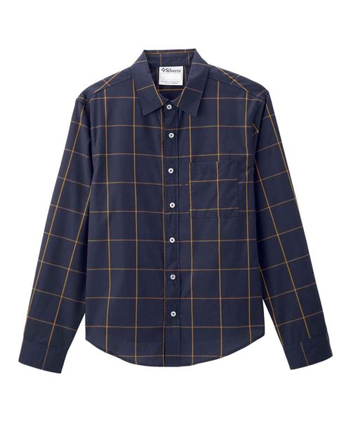 Men’s Self Dressing Magnetic Buttons Adaptive Plaid Dress Shirt - Shadow Plaid MED