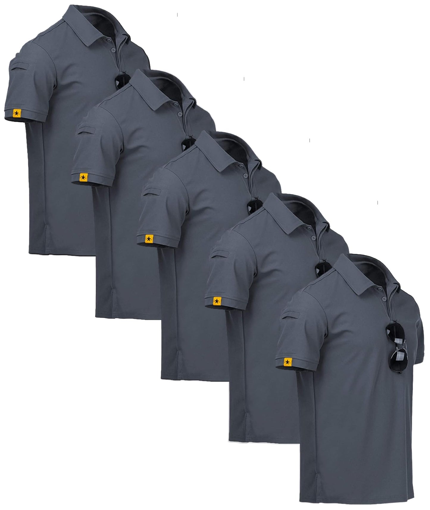 ZITY 5 Pack Mens Polo Shirt Short Sleeve Sports Golf Tennis T-Shirt Moisture-Wicking Summer Shirts