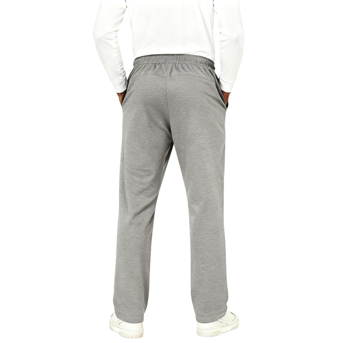 Men's Baggy Sweatpants Fleece Straight Leg Casual Sweat Pants Drawstring Athletic Workout Gym Jogger with Pockets