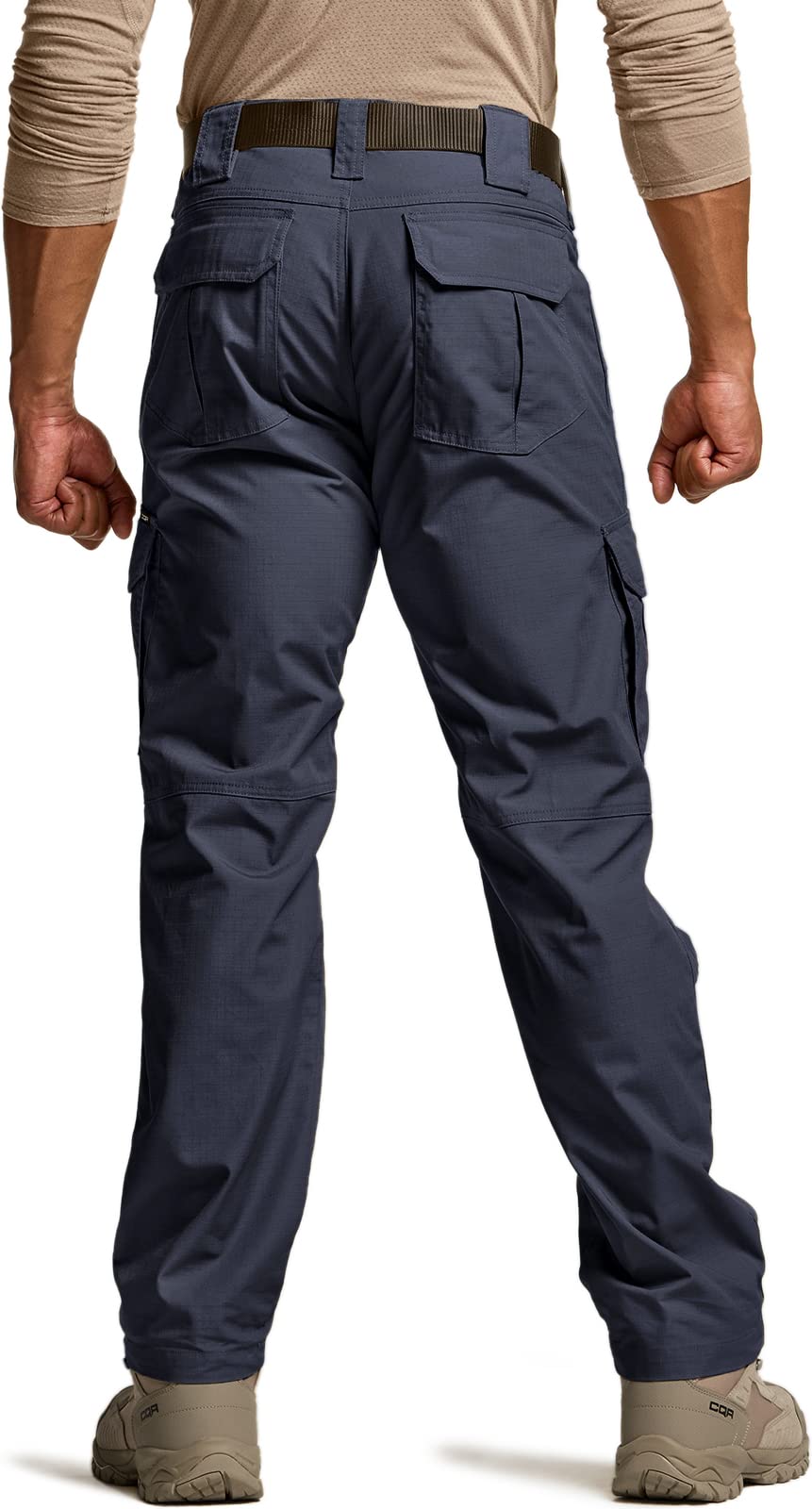 CQR Men's Tactical Pants, Water Resistant Ripstop Cargo Pants, Lightweight EDC Work Hiking Pants, Outdoor Apparel, Duratex Mag Pocket Police Navy, 38W x 30L