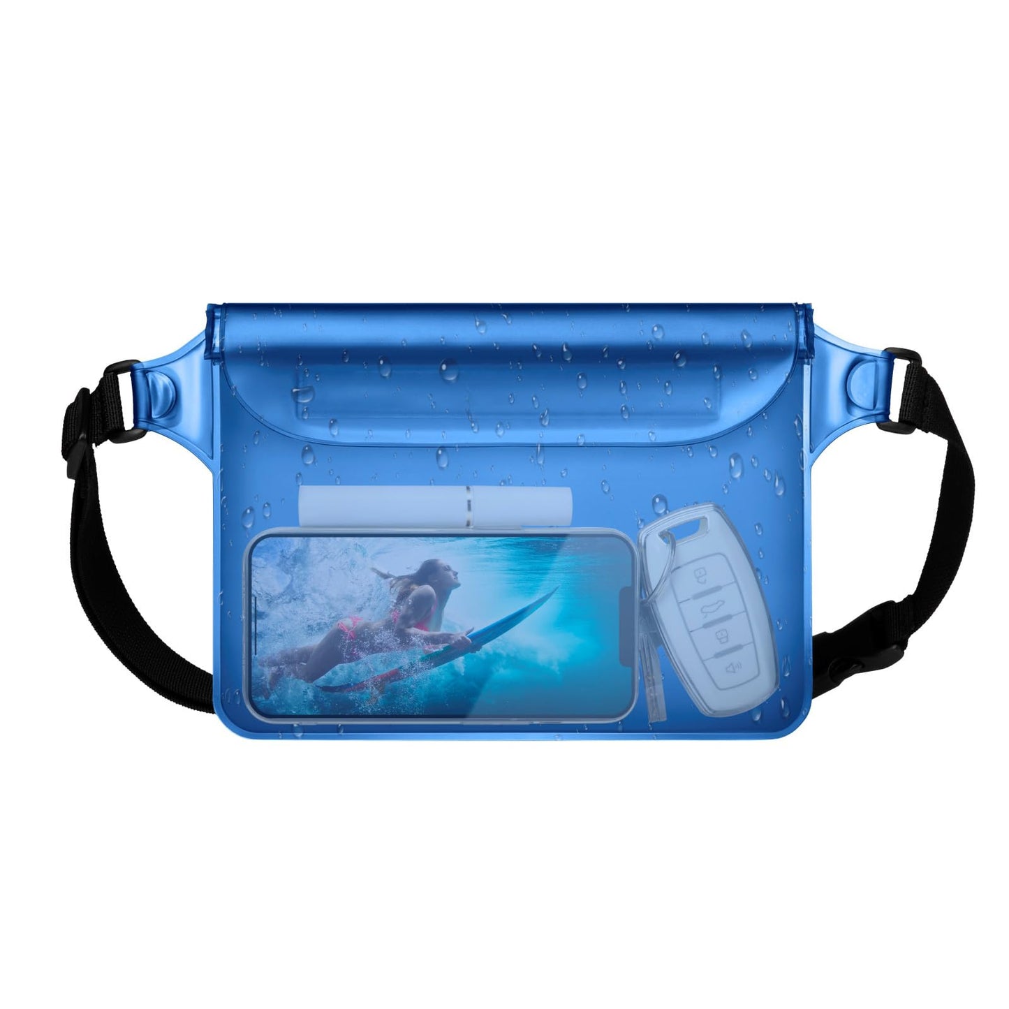 F-color Waterproof Fanny Pack - Cruise Essentials 2026 - Waterproof Pouch with Adjustable Waist Strap, Triple Zipper Roll-Top Dry Bag for Phone, Keep Passport Valuables Dry for Beach Kayaking Boating