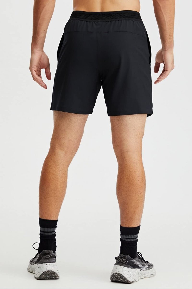 Fabletics Men's The Fundamental Short (Lined), Workout, Running, Training, Gym, Yoga, Ultra Lightweight, Athletic, 7" Inseam, L, Classic Indigo/Deep Navy