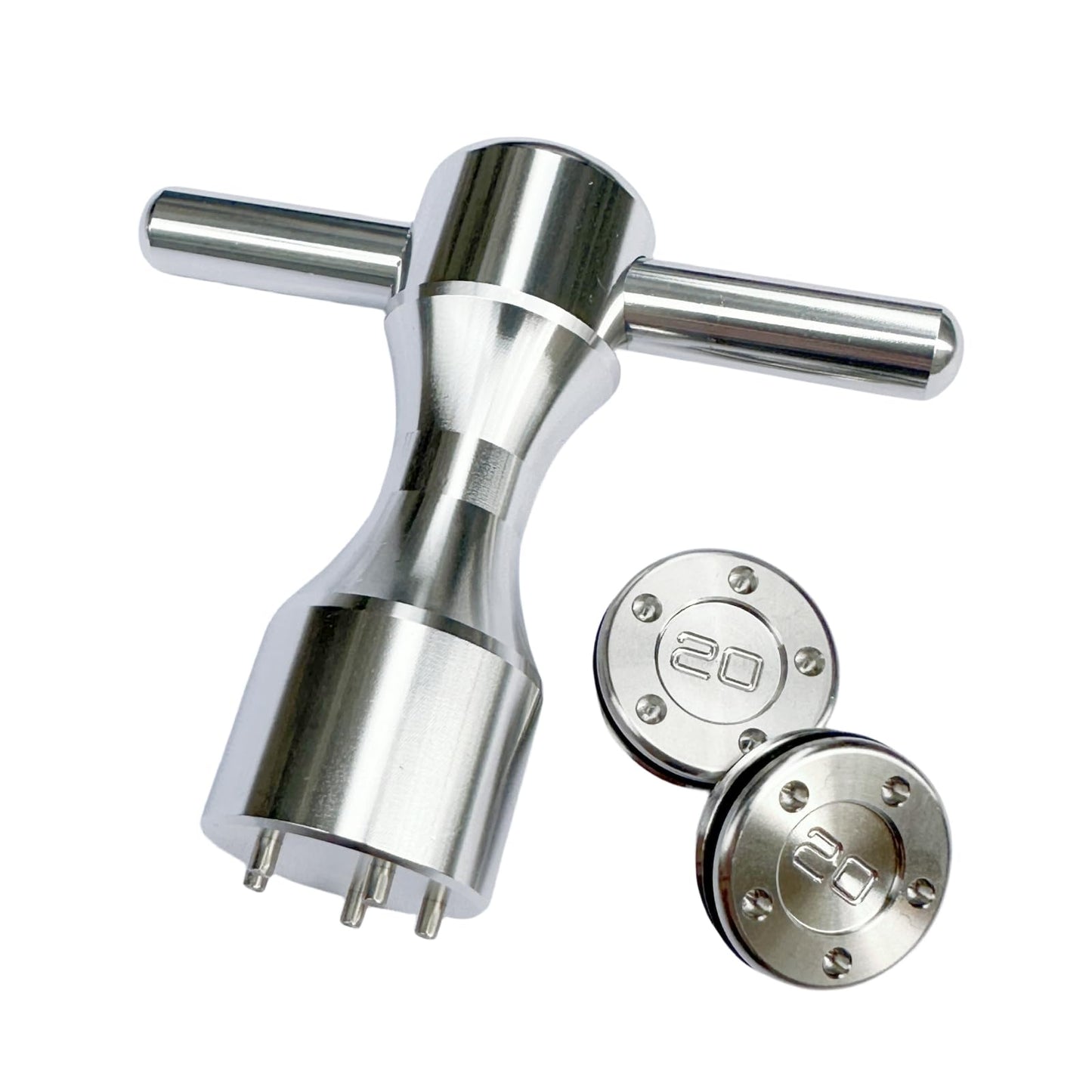 CHILXE 2pcs Golf Putter Weights 20g with Wrench Tool Kit Compatible with Scotty Cameron Newport Phamtom GoLo Futura Putters, Silver Golf Weights with Plastic Case