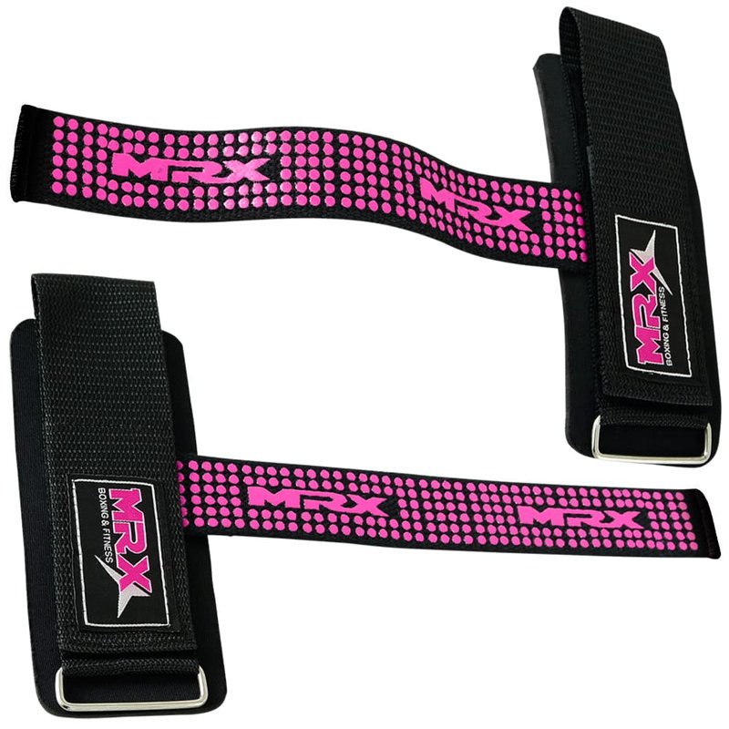 MRX Lifting Strap for Weightlifting Deadlift Straps for Powerlifting with Wrist Wrap Support for Strength Training Bodybuilding Wrist Straps for Weight Lifting|Black/Pink