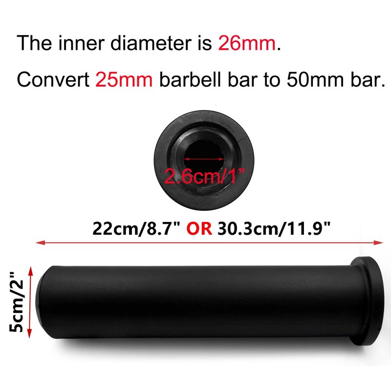 LFJ Nylon Olympic Adapter Sleeve Converts 1" standard Weight plate posts to 2" Olympic Weight posts (12 inches, 2)