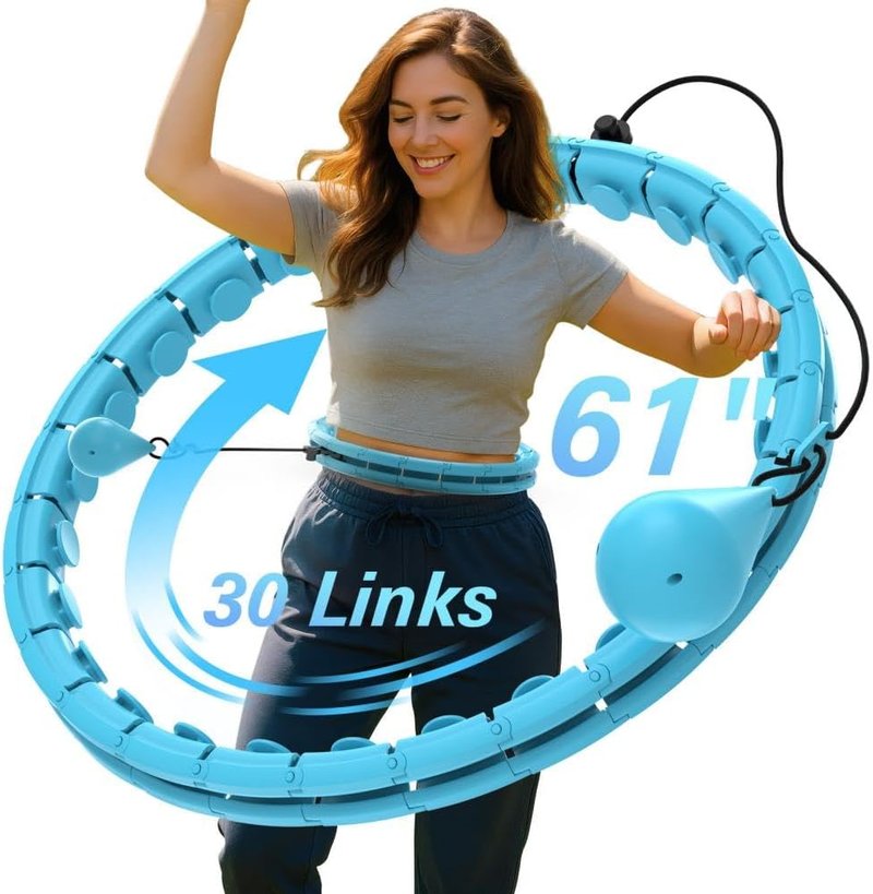 Infinity Weighted Hula Hoop for Adults | 30 Detachable Links for Weight Loss & Fitness