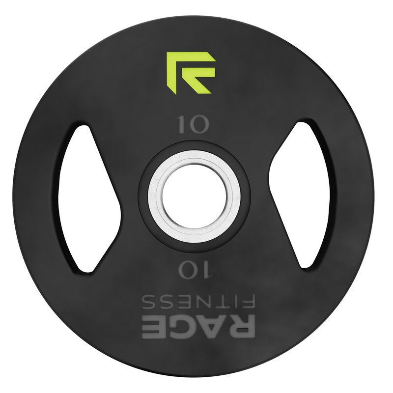 Rage Fitness Cast Iron Weight Plates, Rubber Coated, 2" Steel Insert (5lb, 10lb, 25lb, 45lb - SOLD INDIVIDUALLY), Rubber Weight Plates for Strength Training, Bench Press, Squats, Powerlifting