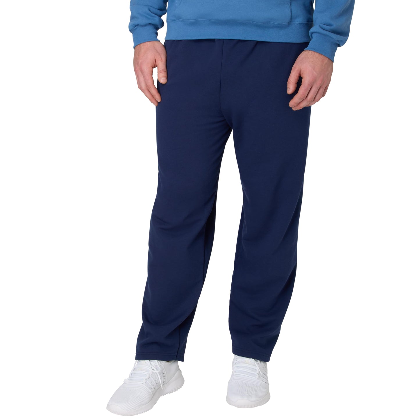 Hanes Men's EcoSmart Open Leg Pant with Pockets, Navy, XL
