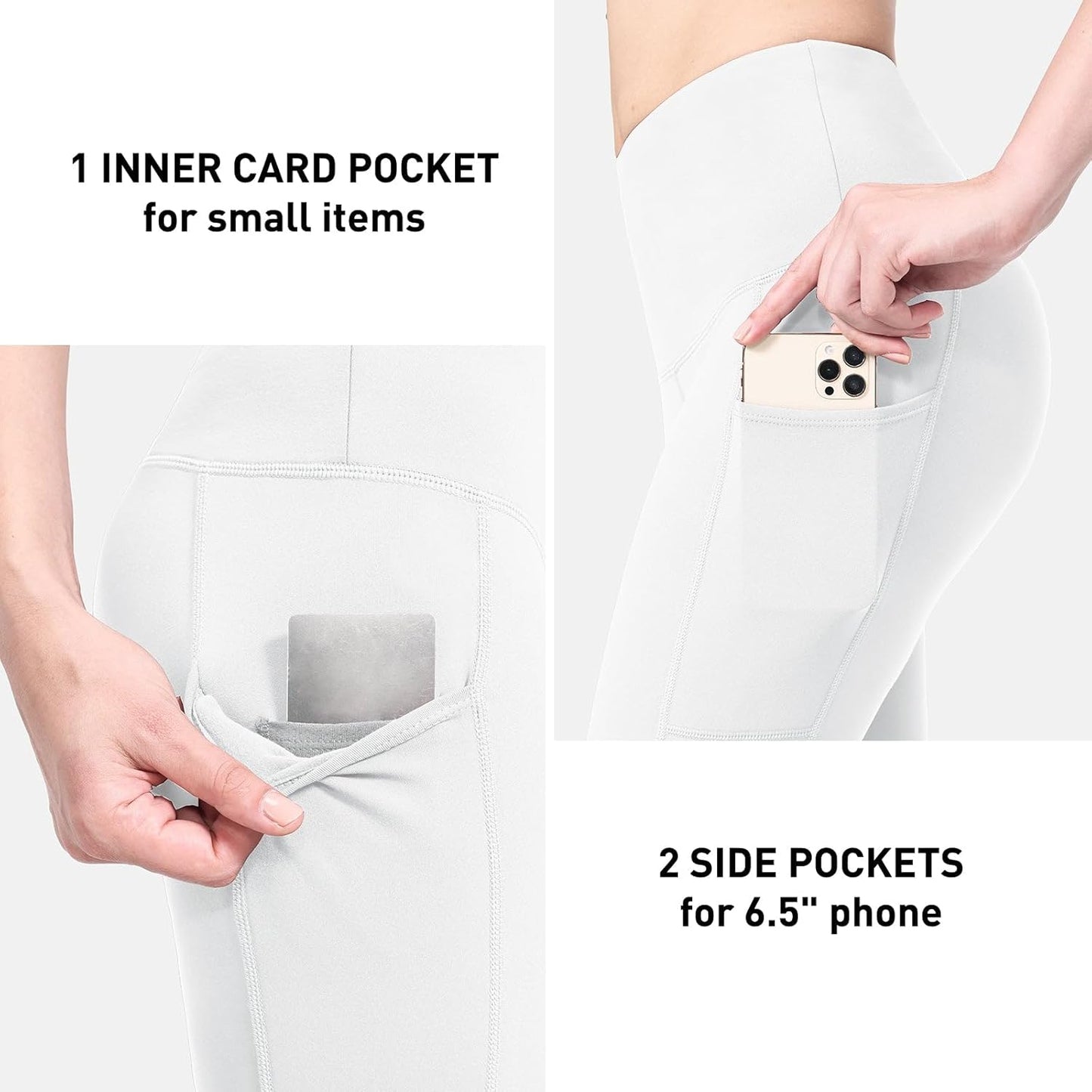Fleece Lined Leggings for Women - Thermal Warm Tights | Cold Weather Gear with Pockets