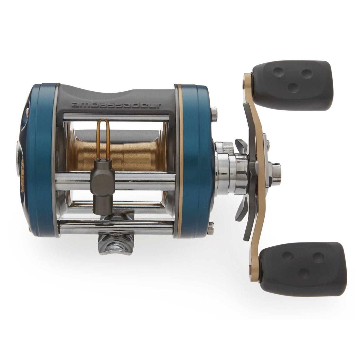 Abu Garcia Ambassadeur C4 Conventional Reel, Size 6600 (1292717), 4 Stainless Steel Ball Bearings + 1 Roller Bearing, Carbon Fiber Star Drag, Max of 15lb | 6.8kg,Blue