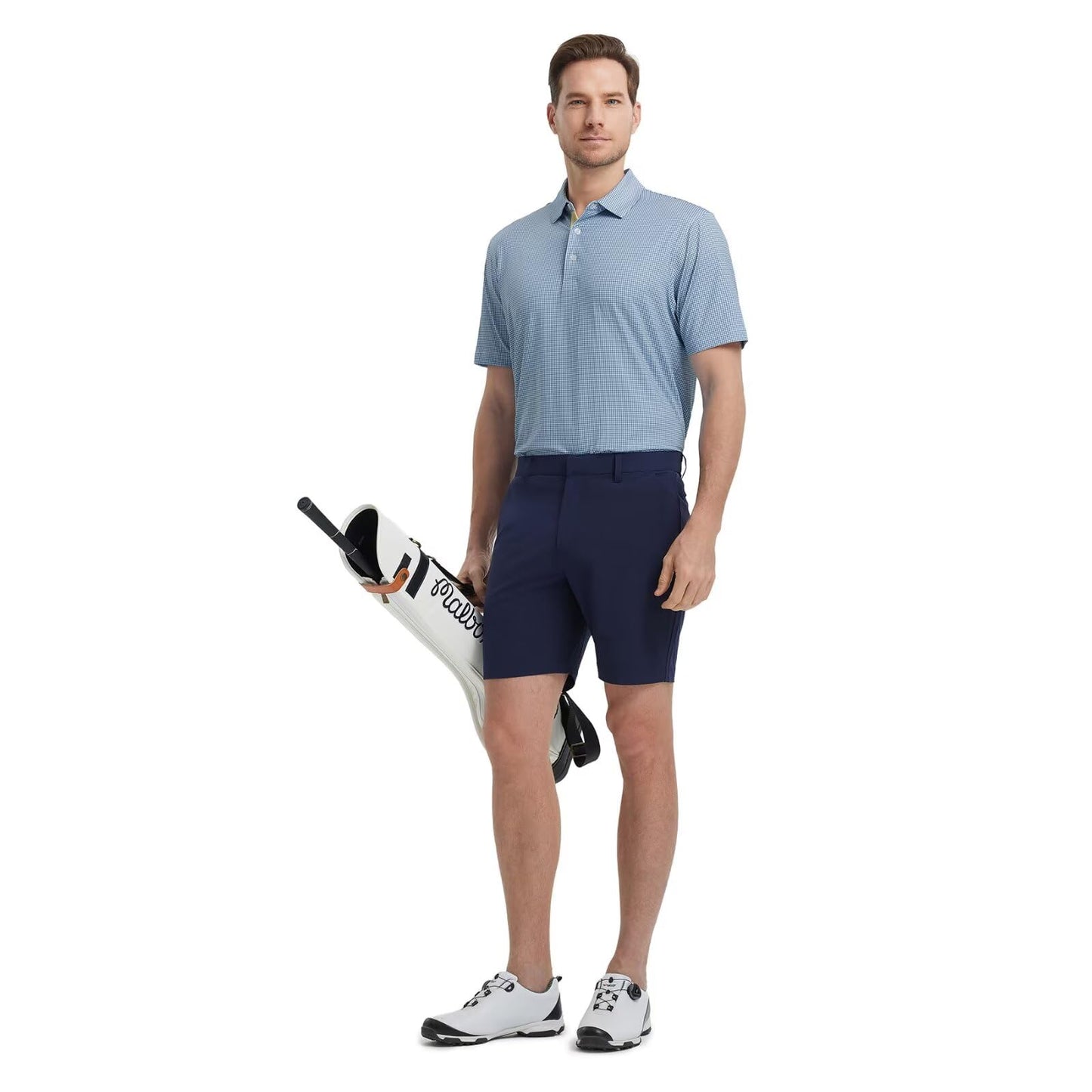 M MAELREG Mens Golf Shirt Short Sleeve Dry Fit Print Moisture Wicking Performance Patterns Collared Polo Shirt