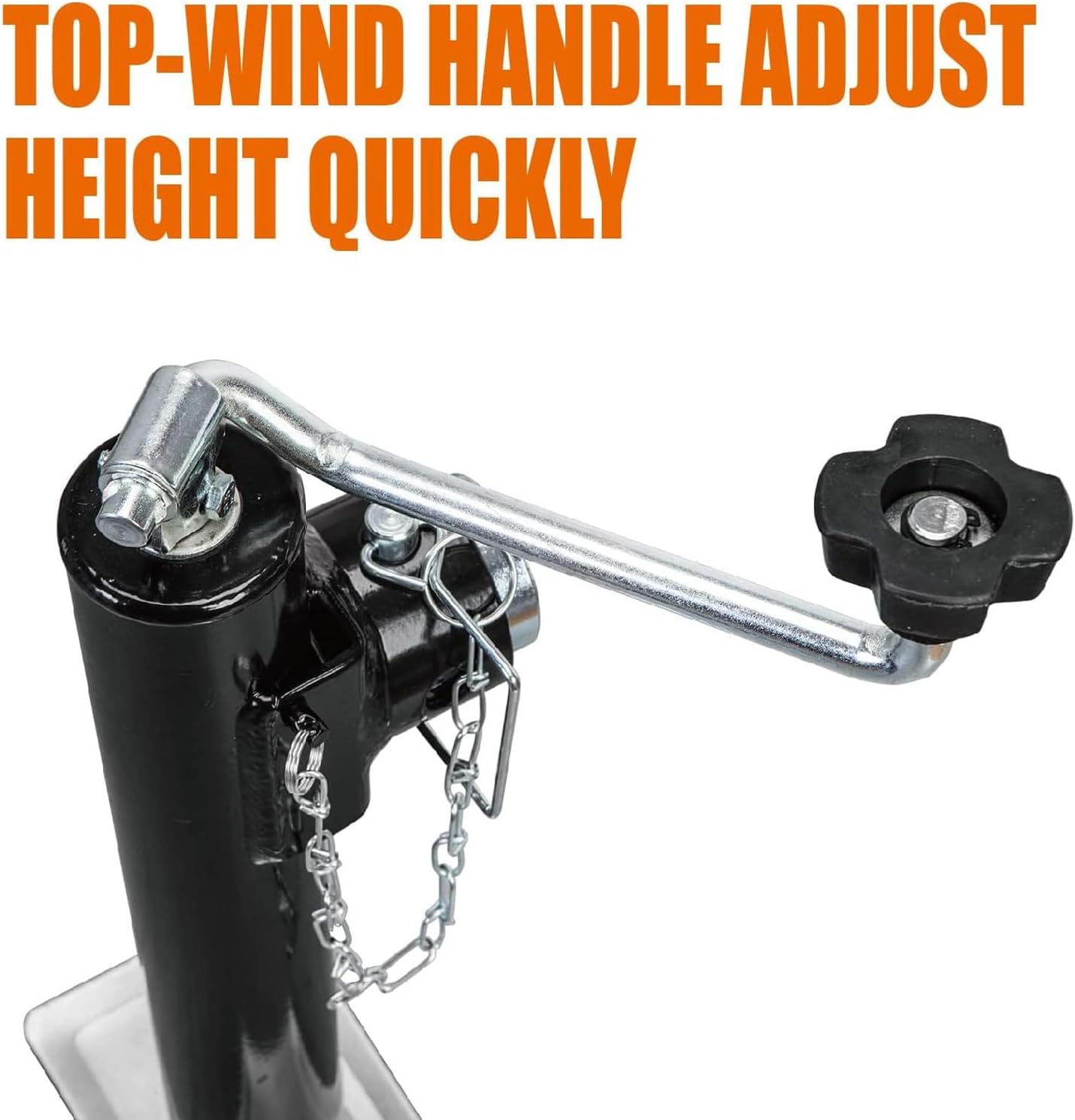 Torin Weld-On Pipe Mount Swivel Trailer Jack - 2000 LBs Capacity | Durable Black Finish