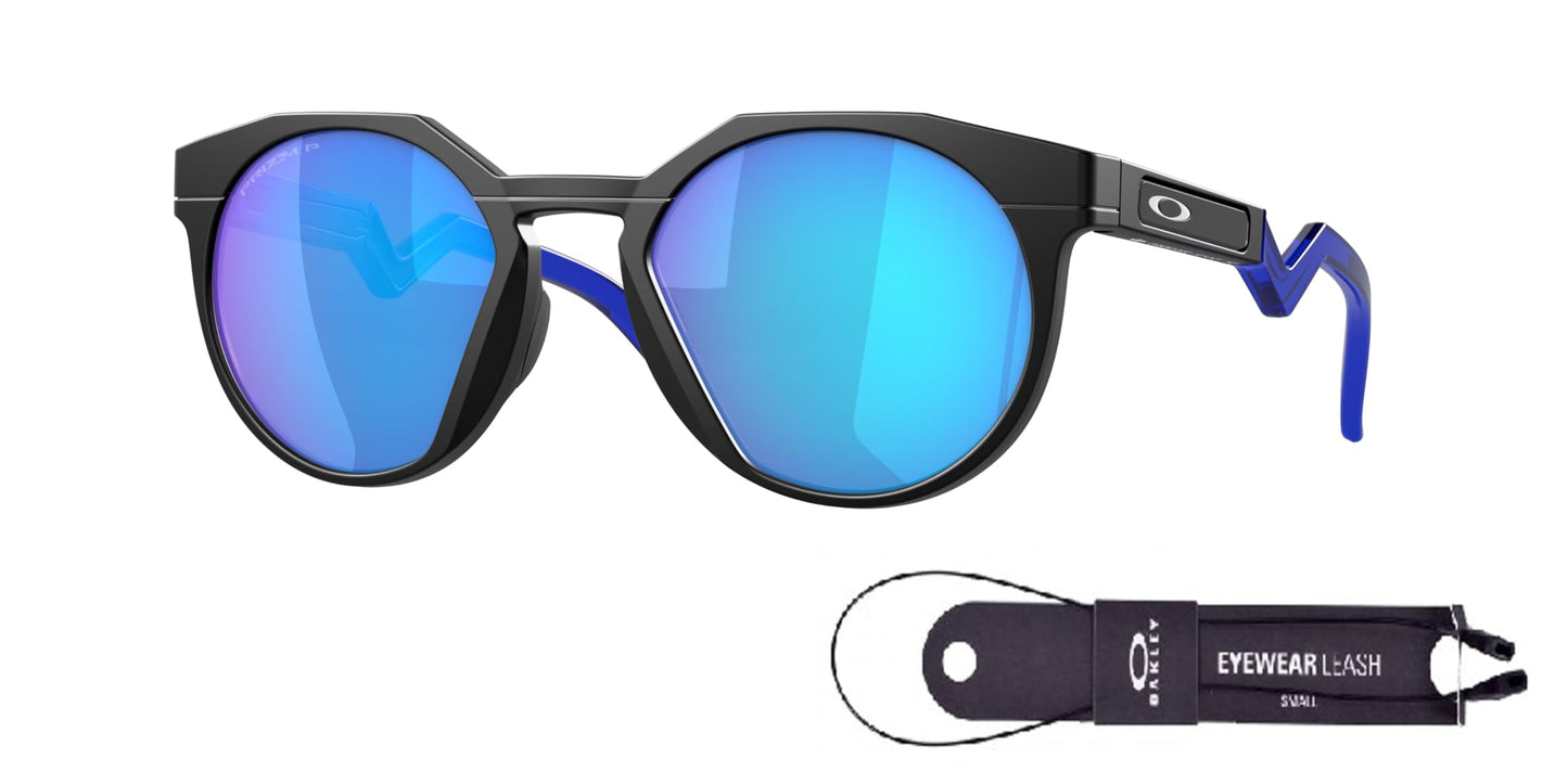 Oakley oo9242 924204 52mm matte black/prizm sapphire round sunglasses for men + Bundle with designer iwear complimentary eyewear kit