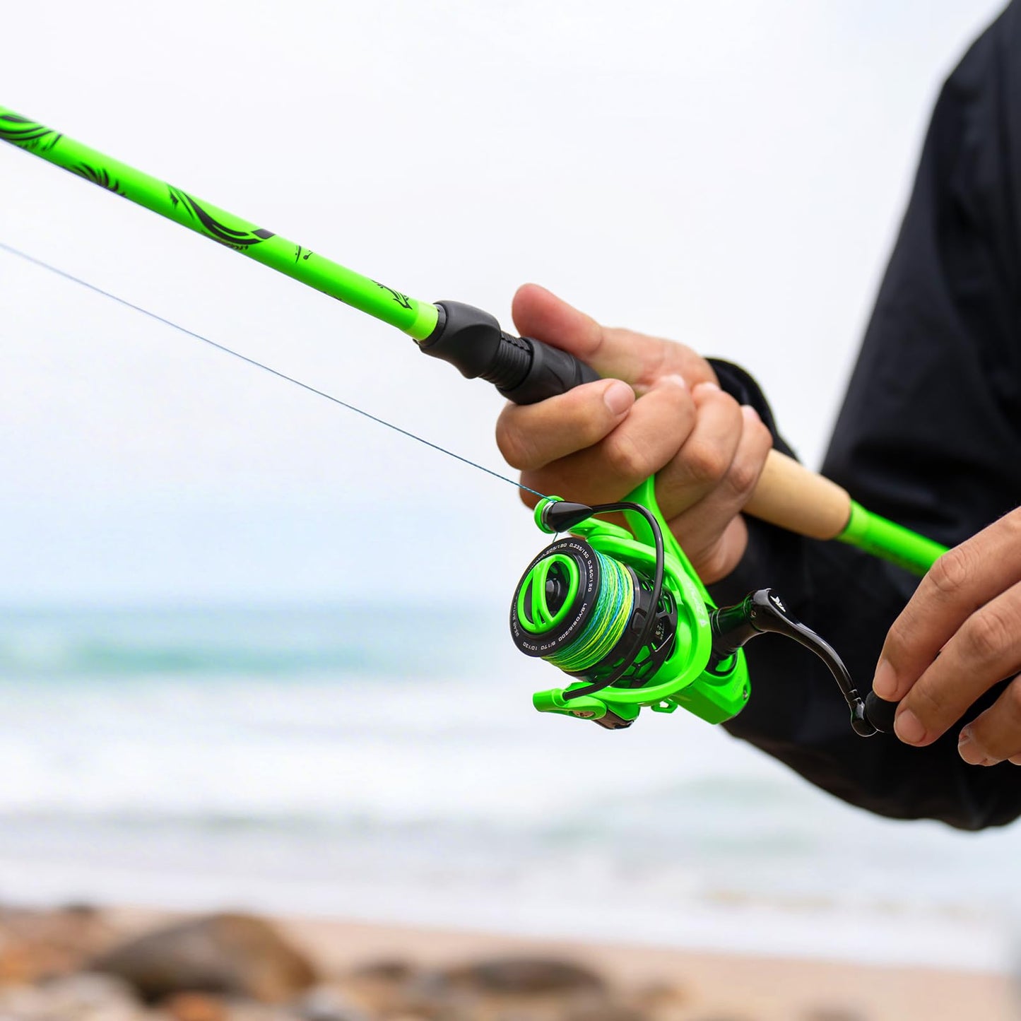 KastKing Zephyr Dual-tip Spinning Combo, 1000 Reel, 5'0" UL&L Rod, Green