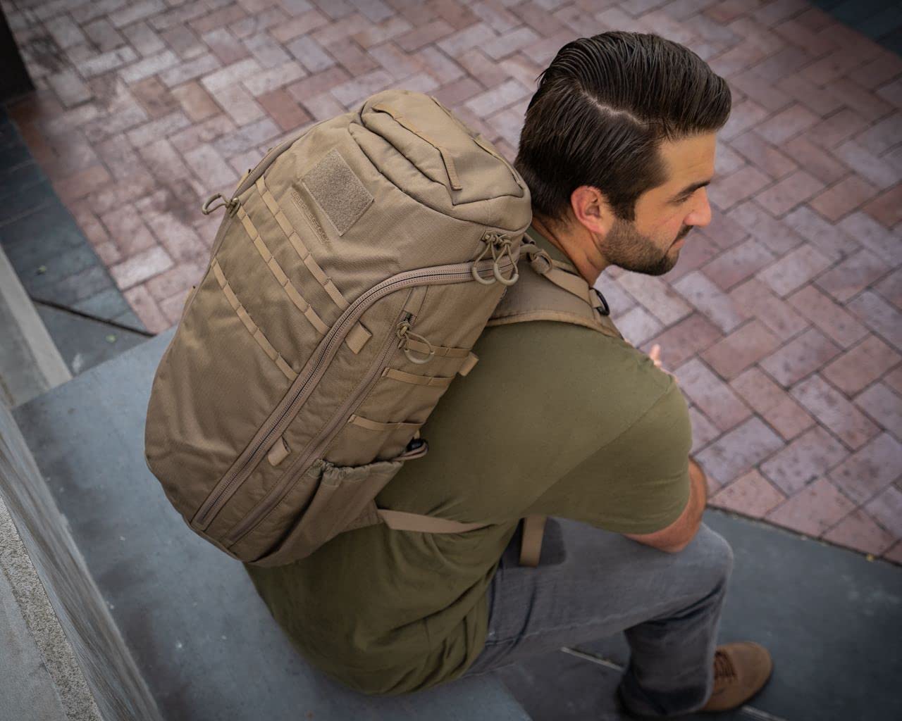 Eberlestock Switchblade Pack - Low Profile Tactical EDC Backpack for Maximum Space and Organization (Grey and Green)