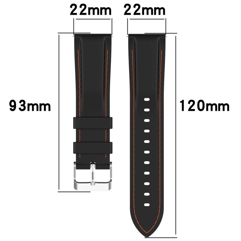 AWADUO Compatible For TicWatch Pro 3 Replacement Band, Replacement Silicone Wrist Strap Band For TicWatch Pro 3/3 LTE, Soft And Durable(Silicone Black)