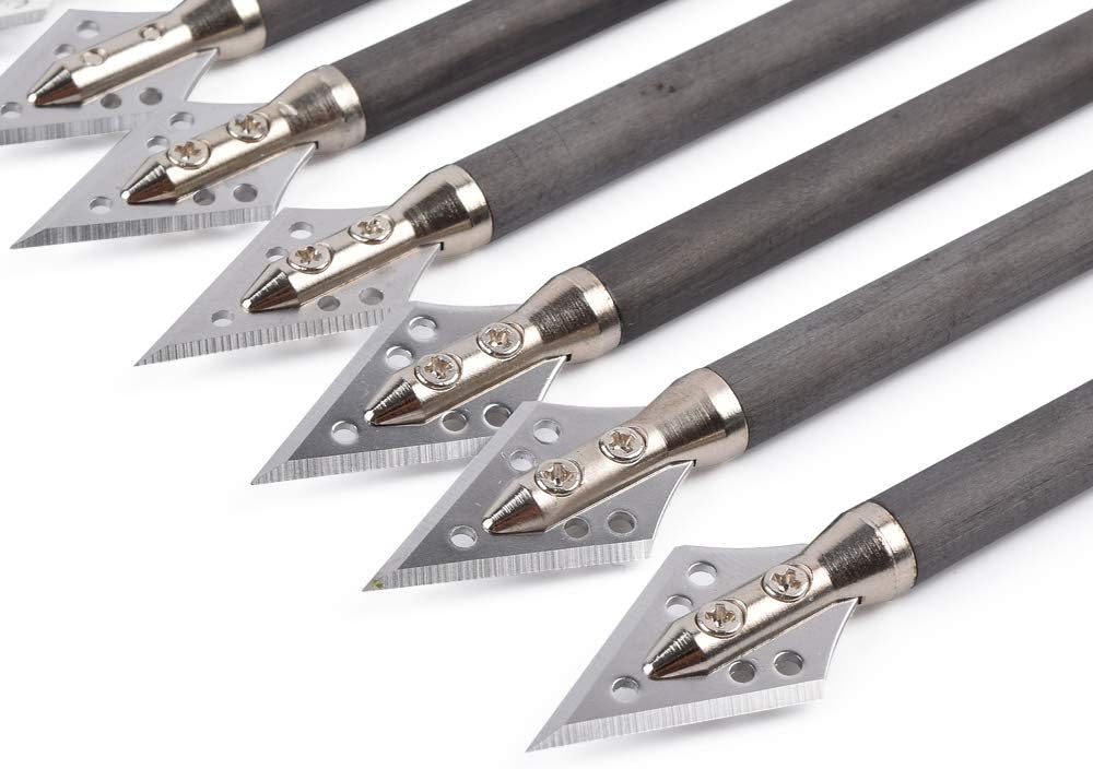 NIKA Archery 7.5" Carbon Crossbow Bolts - 2" Red Vanes & 100 Grain Tips | 6 or 12 Pack for Hunting