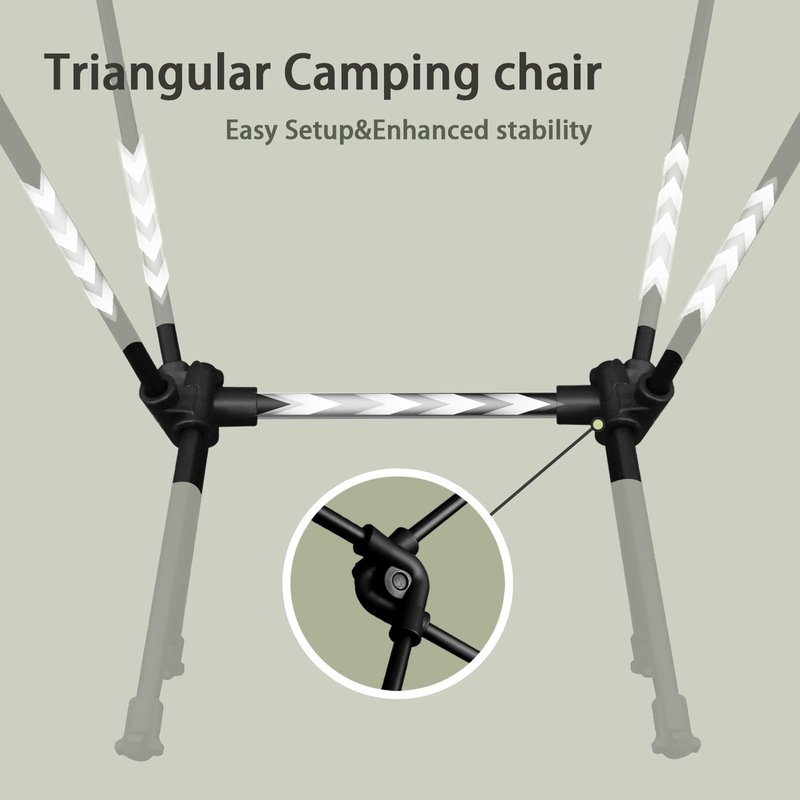 Lightweight Folding Camping Chair for Adults, Heavy Duty 270lbs Capacity Compact Backpacking Hiking Chair – Portable Durable Outdoor Chair with Ergonomic Support (Army Green)