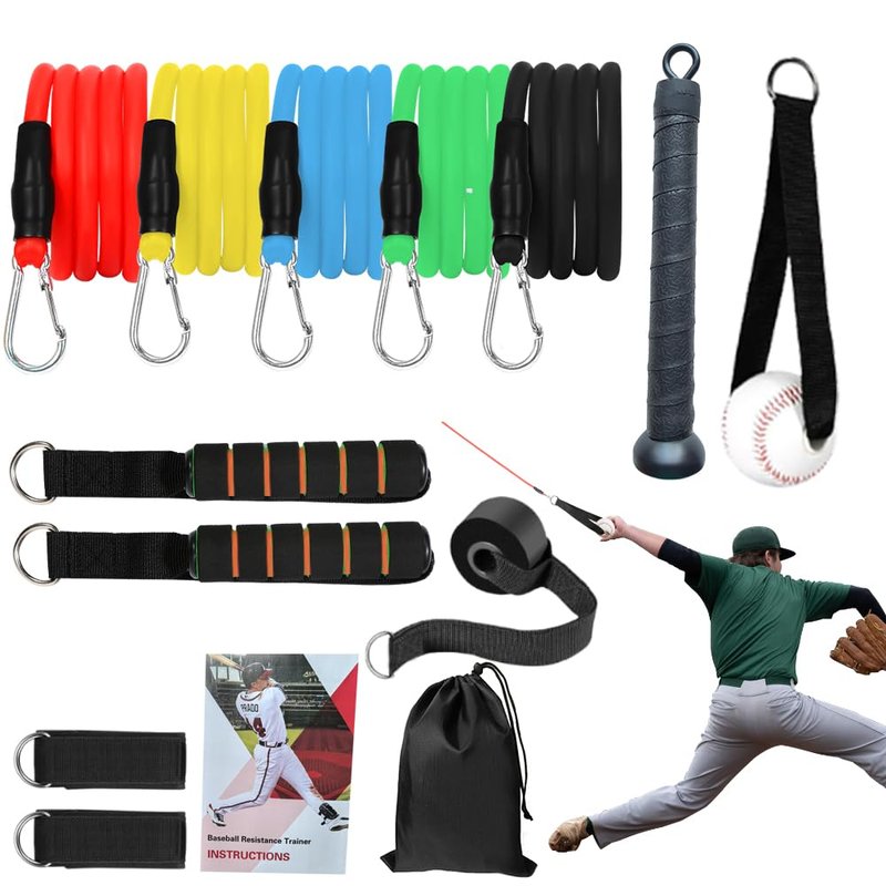 Baseball Resistance Bands for Pitchers/Batters – Pro-Grade Arm Strength & Pitching Bands | 5-Level Adjustable Resistance Bands for Baseball/Softball Training (All Ages)