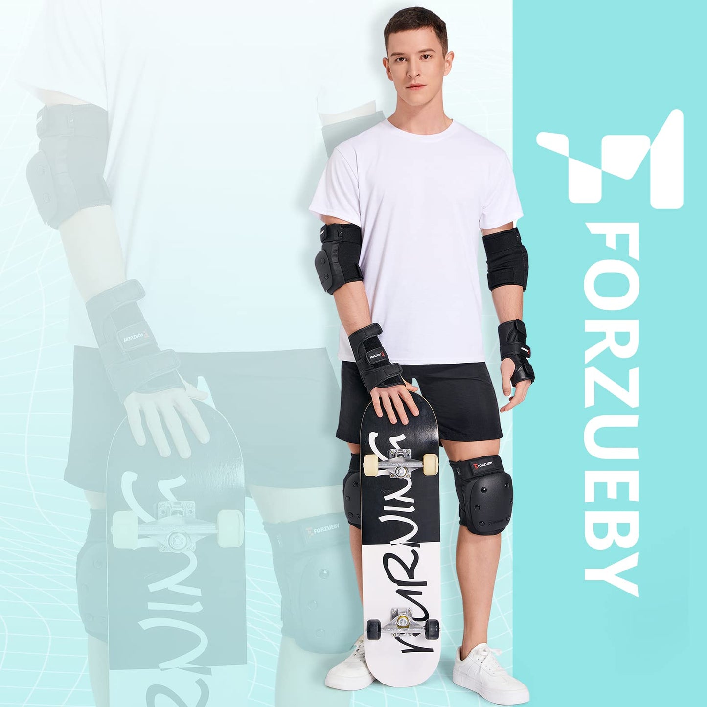 Forzueby Adult&Kids Wrist Guards 1 Pair Sports Protective Wrist Pads (S)