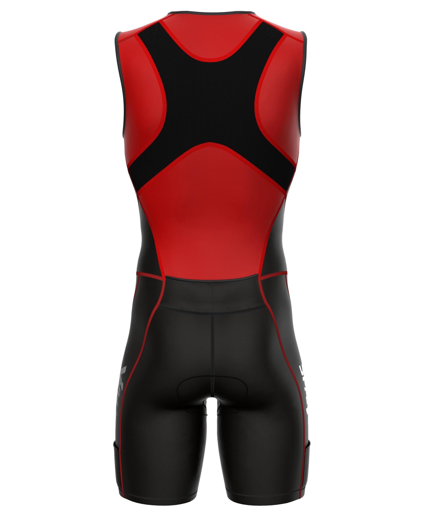 Sparx X Triathlon Suit Racing Tri Cycling Skin Suit Bike Swim Run (Red, 3XL)