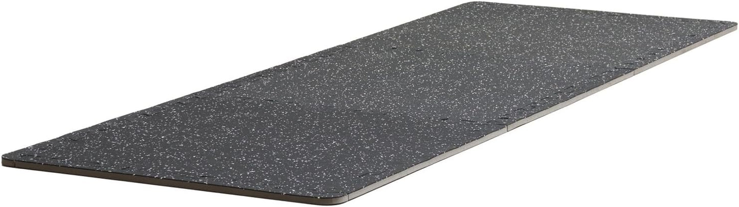 VEVOR Gym Flooring - 24 Sq. Ft. Interlocking Rubber Tiles | High-Density EVA Foam, Black & White, 25 x 25 In.