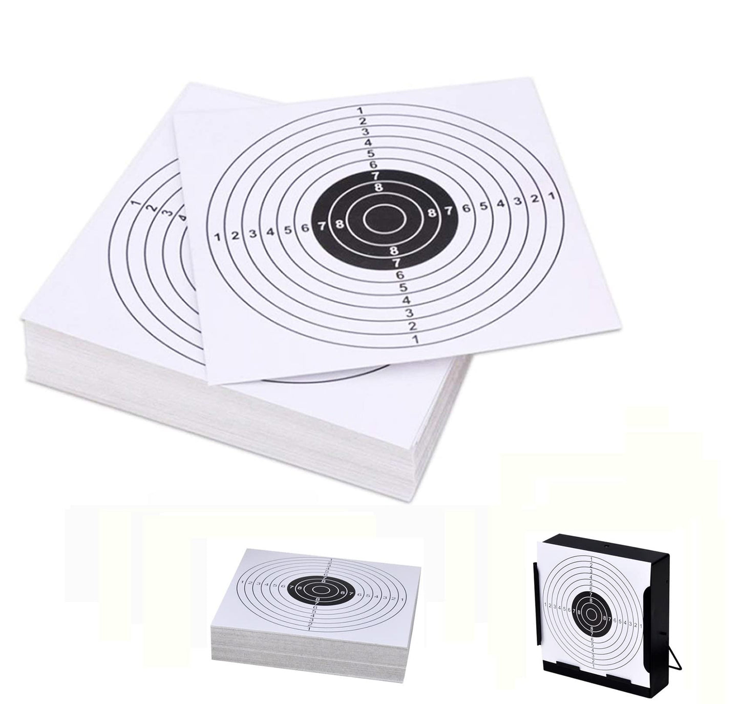 100 Pack 5.5×5.5 Inch Paper Targets for Shooting Bullseye Splatter Paper Target for Shooting Range & Pistol Practice - Shooting Practice Targets for BB Gun, Pellet Gun, Rifle Practice