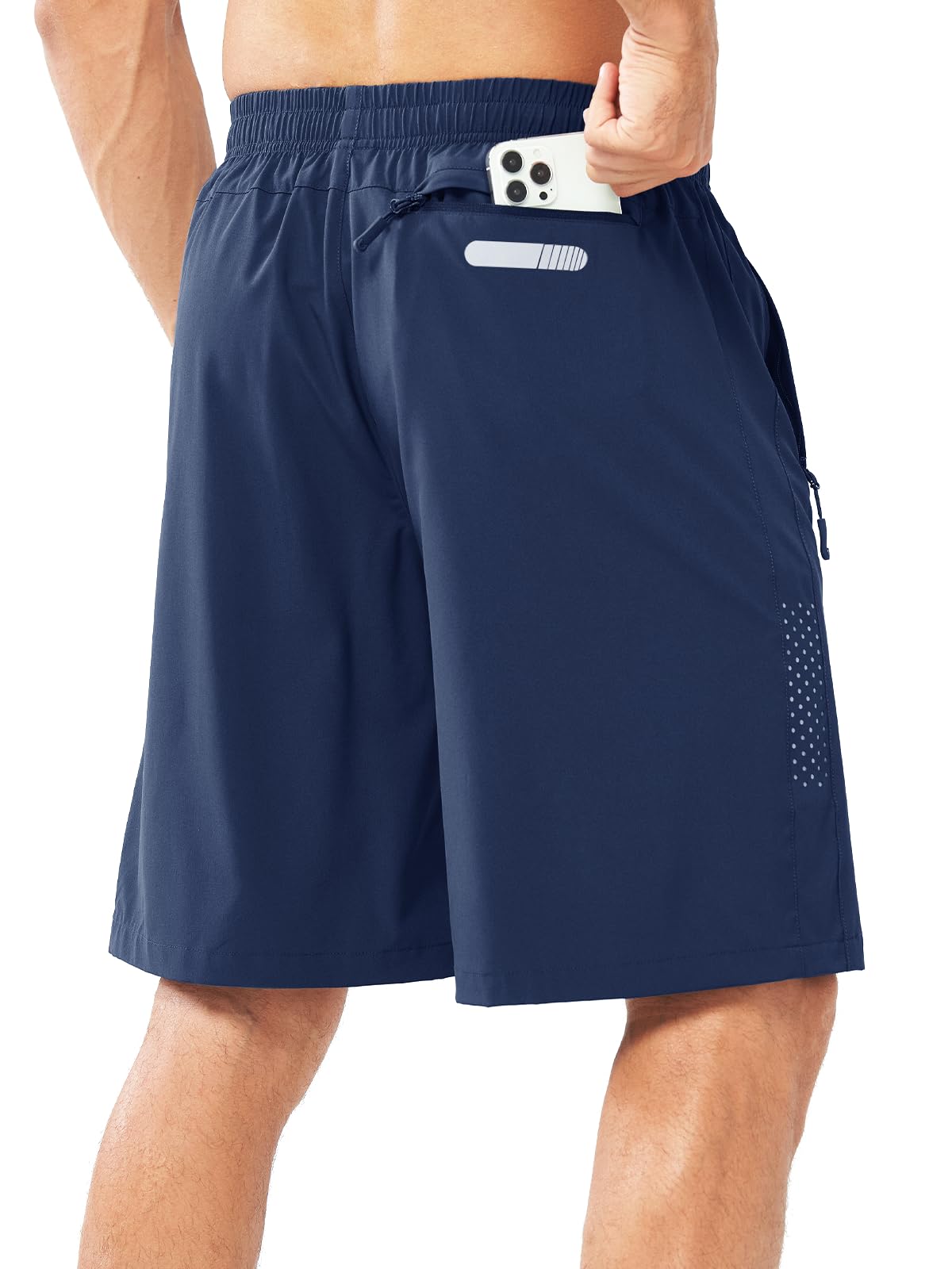 NORTHYARD Men's Athletic Running Shorts Gym Workout 7"/9"/5" Quick Dry Lightweight Sports Basketball Tennis 3 Zipper Pockets DARKBLUE-9inch XL