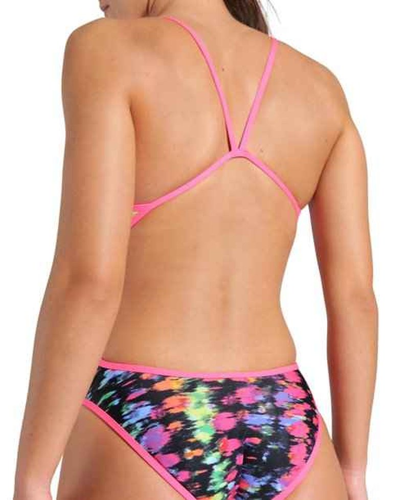 ARENA Performance Reversible Women's Sports Swimsuit Challenge Back One Piece Training Suit Competitive Swim Athletic Ladies Bathing Suit, Royal Multi/Shocking Pink, US Size 36