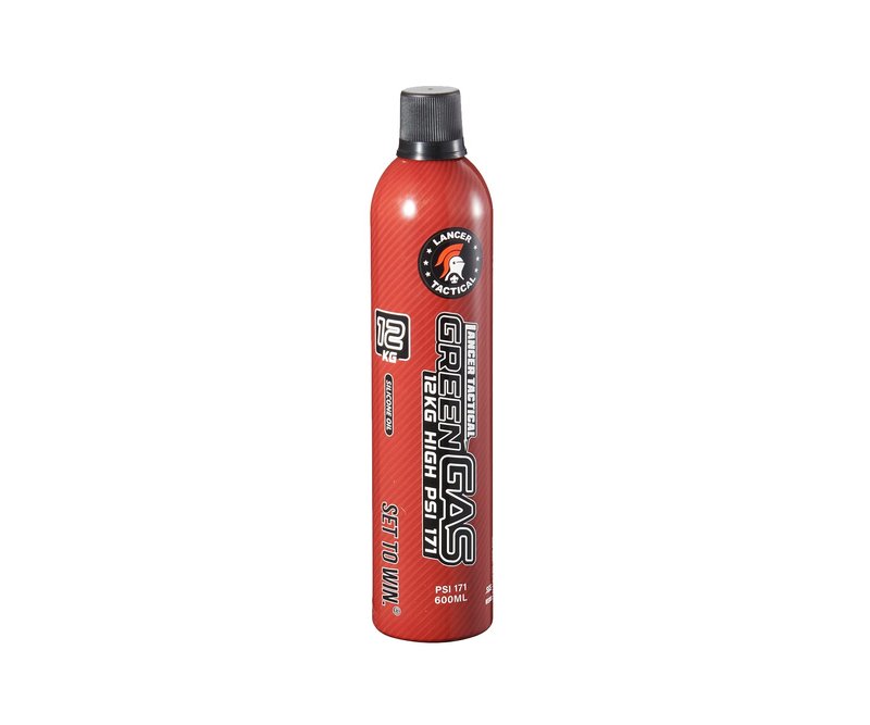 Lancer Tactical 600ml/20oz 12kg Powerful Green Gas High PSI G-1100 (Silicone Oil)