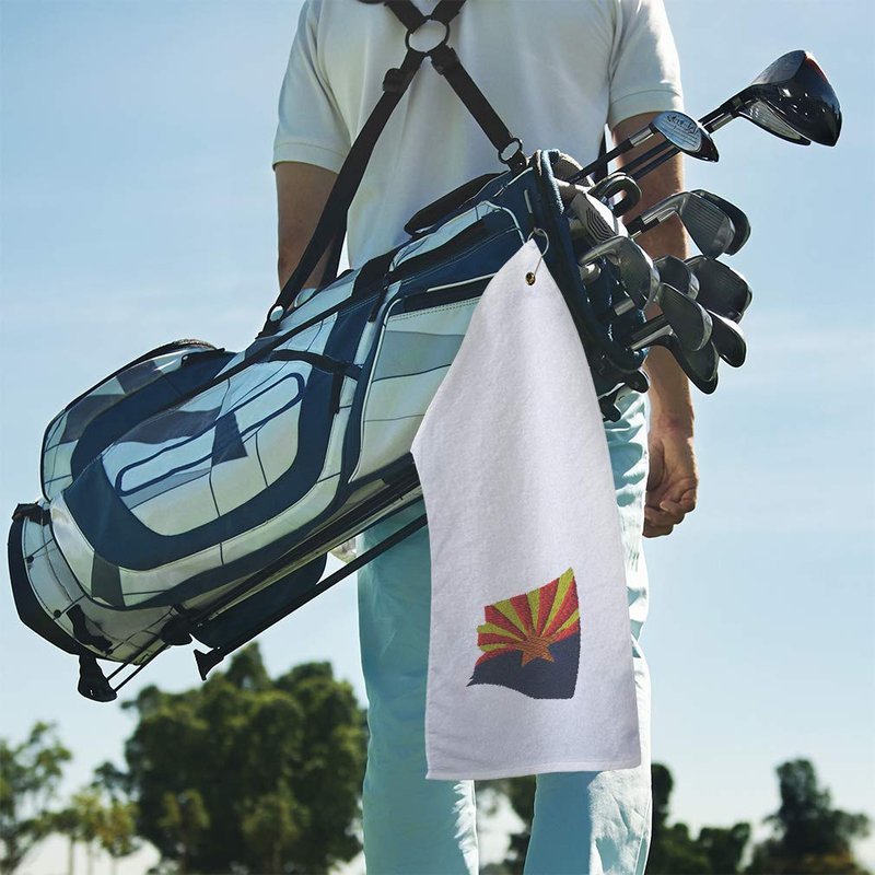 Golf Towel Arizona Flag State Cotton Bag Accessories White