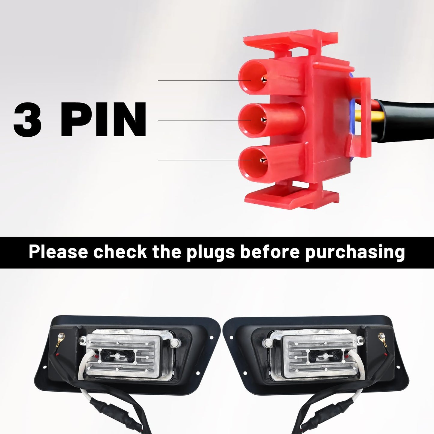 Orle Oko LED Head Light Kit For YAMAHA G14 G16 G19 G22 Gas or Electric Golf Cart Models Passenger Driver Side Replace 12V Headlights Light Kit Assembly For YAMAHA