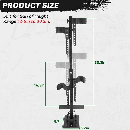 StarknightMT UTV Gun Holder UTV Gun Rack Stand Up Gun Mount Compatible with Polaris Ranger RZR Golf Cart General Defender Pioneer Teryx Mule UTV