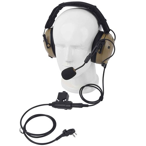 Pdflie 26dB Noise Cancelling Military Airsoft Communication Headphone Tactical Earpiece with U94 Ptt Mic for HYT Radio Hytera BD502 BD502i BD552i BD612i PD402i PD482i PD502i TC508 (NATO US Wired)