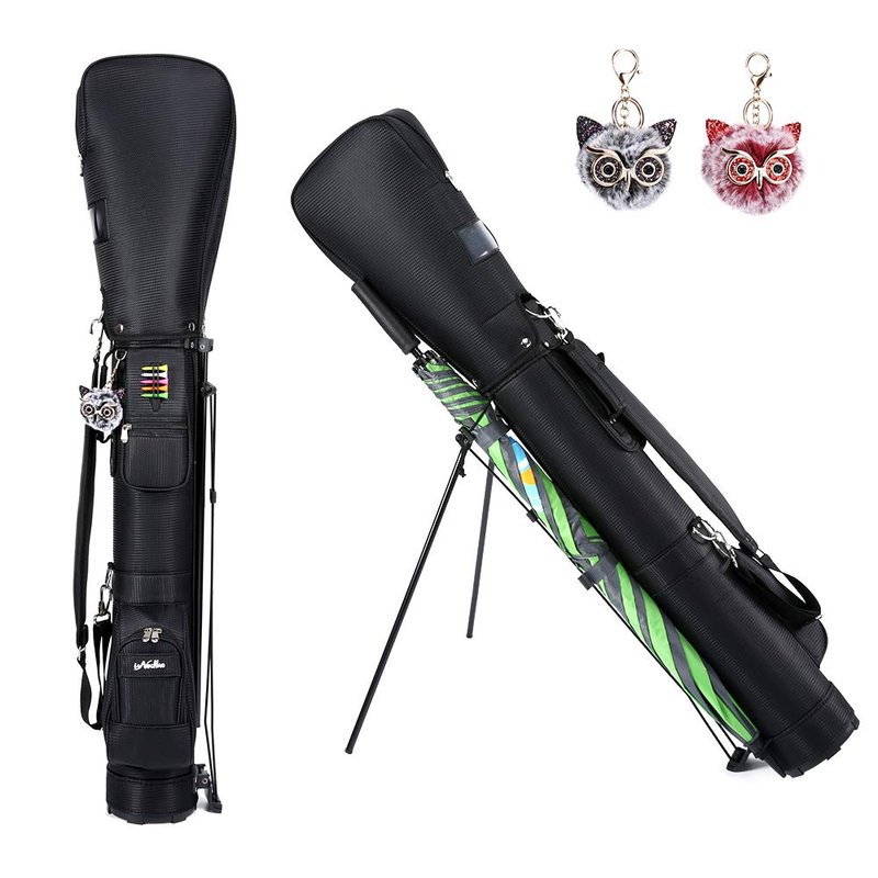Golf Bag with Stand, Golf Carry Bag with Travel Shoulder, Lightweight Golf Bag for Men Women，Golf Stand Bag (Black)