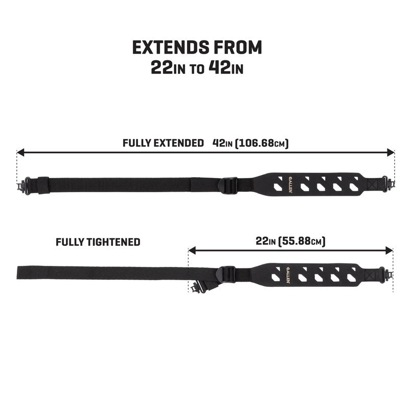 Allen Company Shadow Hyperlite Sling w/Swivels, Holds 500 lbs., Black