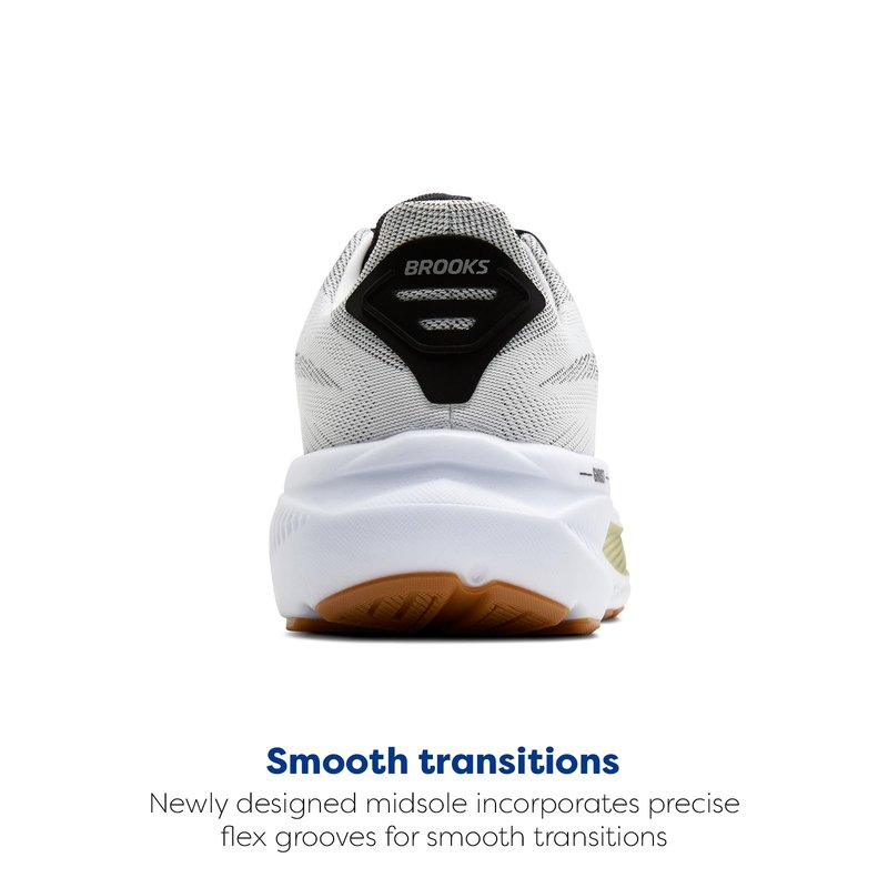 Brooks Men’s Ghost 17 Neutral Running Shoe - White/Black/Tea - 15 Medium