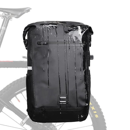 Rhinowalk Bike Pannier Bag 22L Waterproof Bicycle Bag Convertible - 2 in 1 Pannier Backpack Shoulder Bag Laptop Pannier Travel Bag Professional Cycling Accessories-Green
